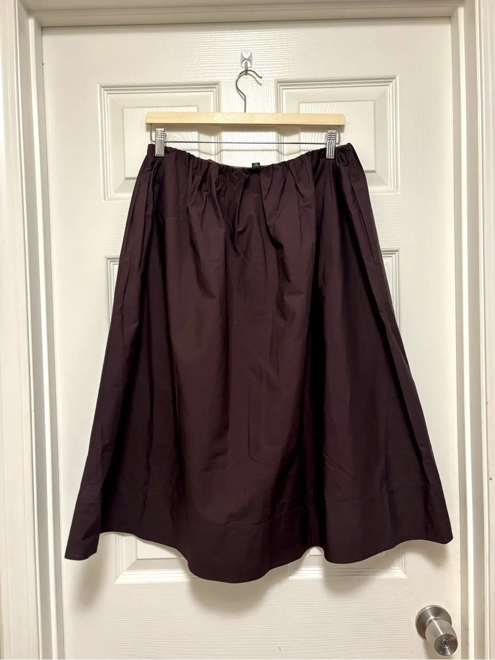 NWT J.Crew Pull-On Midi Skirt in Cotton Poplin